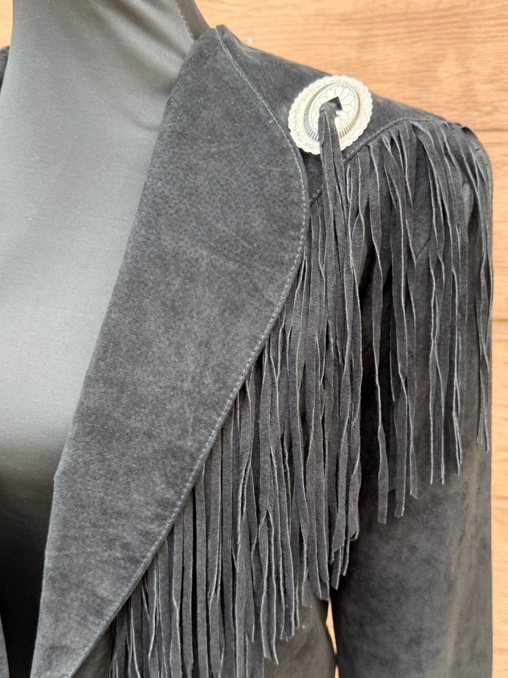 Vintage Scully Fringed cropped Suede Women's western Jacket - Black - Picture 3 of 14